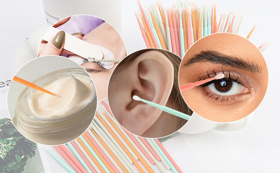 Wholesale New Macaron Color Removal Cotton Swab Grafting Eyelash Cleaning Cotton Stick Eyelash Multifunctional Nano Micro Coater
