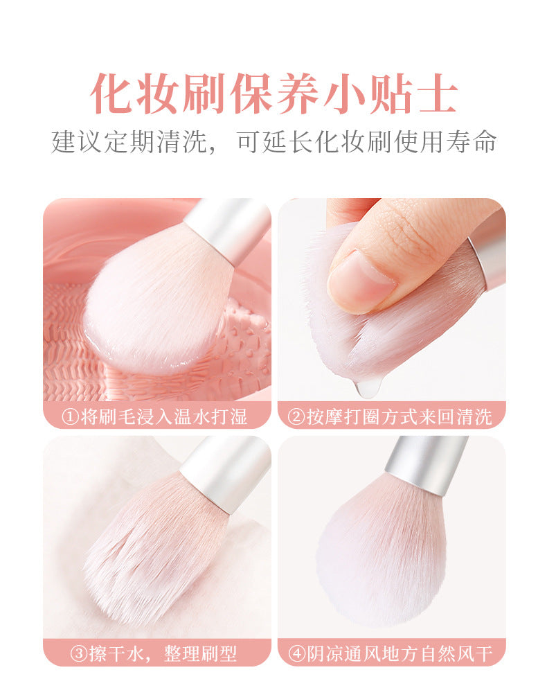 Xixi Light Feather Face Double Head Makeup Brush Easy Makeup Long Rod Flat Head Makeup Brush Novice Student Beauty Makeup Tool