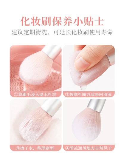 Xixi Light Feather Face Double Head Makeup Brush Easy Makeup Long Rod Flat Head Makeup Brush Novice Student Beauty Makeup Tool