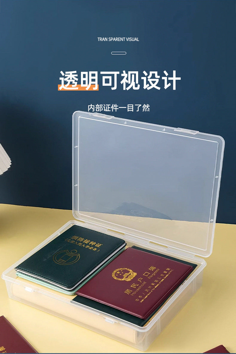 Document Storage Box for Home Use, Multifunctional Stationery, Certificate, Data, File, Card Holder, Household Registration Book Organizer, Magic Tool
