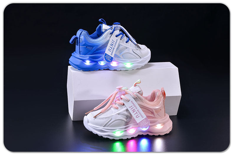 Children's Sports Light-up Gradient Shoes 2025 New Female Torre Shoes Small and Medium-sized Kids Boys and Students LED Luminous Running Shoes