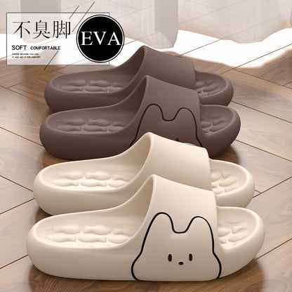 Cross-Border Online Sales Slippers for Men Summer 2025 New Indoor Home Non-Slip Silent Thick-Soled Cute Sandals for Women