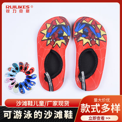 Cartoon Children's Beach Shoes Hard Sole Wading Shoes Diving Equipment Snorkeling Shoes and Socks Barefoot Swimming Shoes Diving Socks Quick-drying