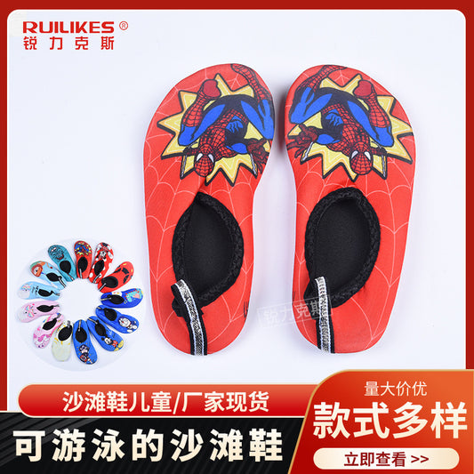Cartoon Children's Beach Shoes Hard Sole Wading Shoes Diving Equipment Snorkeling Shoes and Socks Barefoot Swimming Shoes Diving Socks Quick-drying