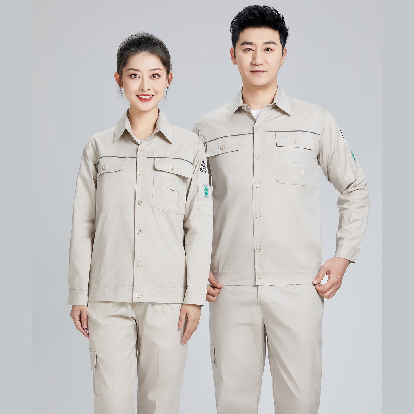 Pure cotton summer anti-static card pocket work clothes gas station filling station thin gas petrochemical long sleeve labor protection clothing
