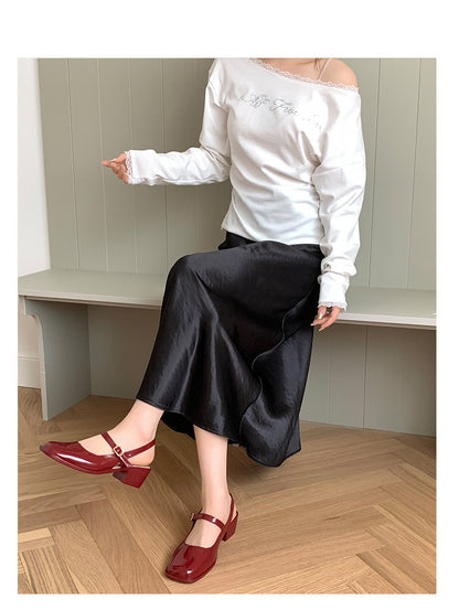 Cross-border Square Thick Heeled Baotou Sandals Women's 2025 Foreign Trade New Summer Fashion Women's Shoes Mary Jane Shallow Mouth Shoes