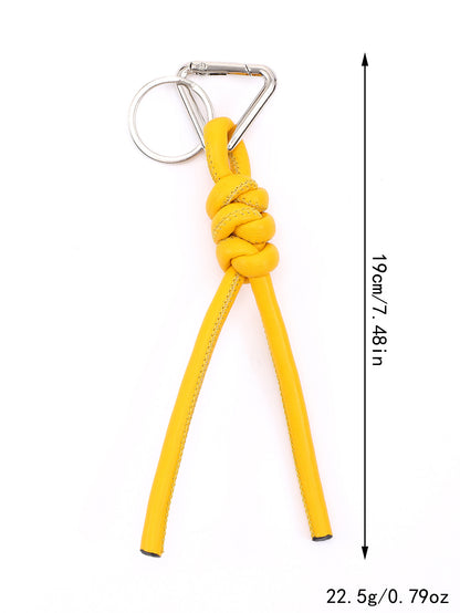 New triangle key chain PU hand-woven diamond key ring bag pendant key chain