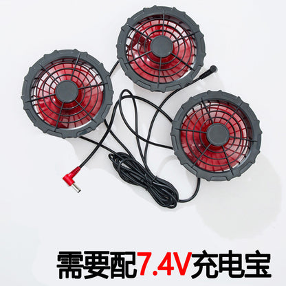 Summer Air Conditioning Clothing Clothes with Three Fans Heatstroke Prevention and Cooling Work Clothing for Men's Construction Site Heatstroke Prevention and Refrigeration Labor Protection Clothing