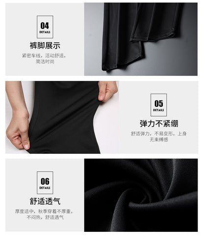 Autumn and Winter fleece-lined Casual Pants Straight Elastic Waist Stretch Pants Men's Thickened Business Men's Pants Elastic Waist Warm Pants