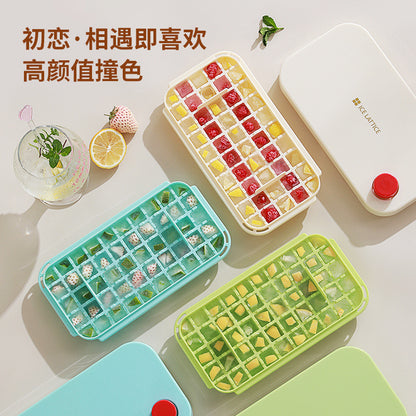 Ice Cube Mold Food Grade Household Pressed Ice Tray Large Capacity Ice Cube Storage Box Refrigerator Homemade Frozen Ice Artifact