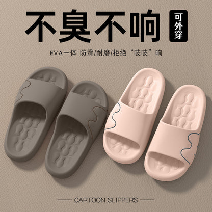 Cross-Border Online Sales Slippers for Men Summer 2025 New Indoor Home Non-Slip Silent Thick-Soled Cute Sandals for Women