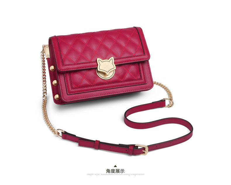 Chain Bag Women's 2024 New Trendy Fashionable Black Rhomboid Shoulder Crossbody Small Square Bag High-grade Commuter Shoulder Bag