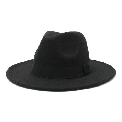 2023 New Hot Wide Brim Felt Fedora Hats With Bee Ribbon Autumn Winter Wedding Party Trilby Hat Men Gentleman Jazz Hats 56-58CM