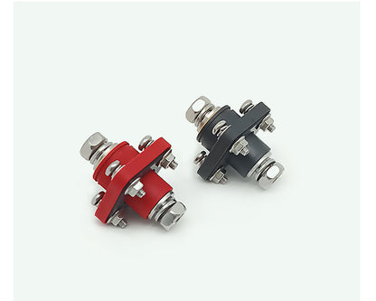 Brass Square Battery Connector Through-Wall Energy Storage Terminal M8 High Current Terminal Block 200A