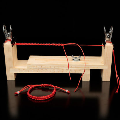 Bracelet Rope Treader Handmade DIY Red Rope Hand Rope Holder Wooden Frame Jade Line Necklace Rope Hair Hand Rope Tool