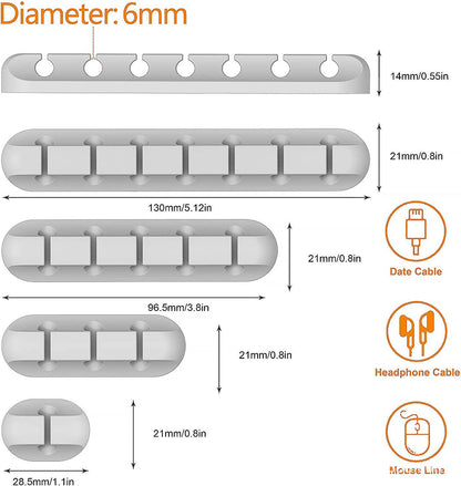 New desktop charging data cable holder multi-port creative storage wire silicone cable organizer hub