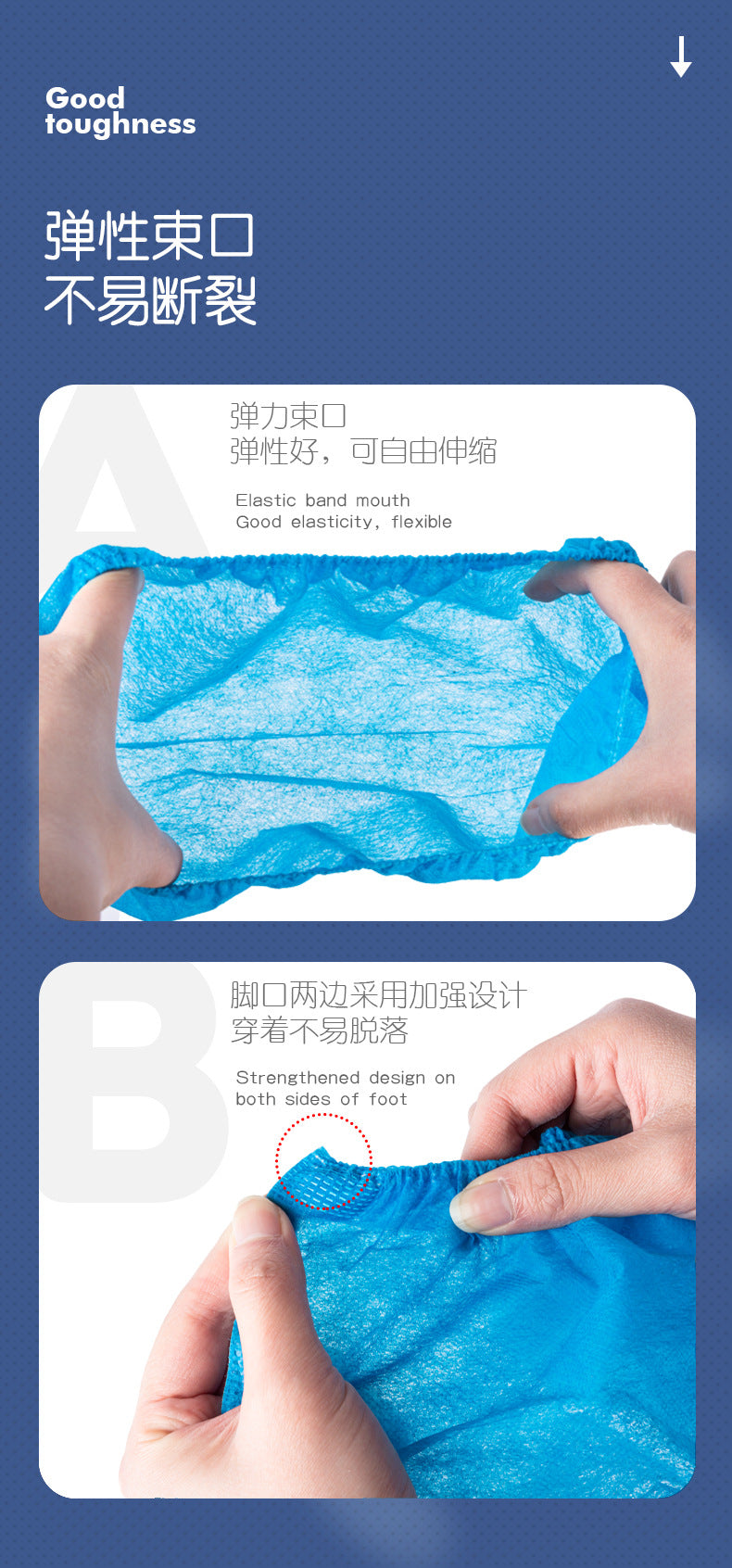 【Factory】Disposable Shoe Covers and Foot Covers, Thickened Version, Non-Slip, Wear-Resistant, Dust-Proof, for Indoor Home Use, Thick Non-Woven Fabric, Wholesale