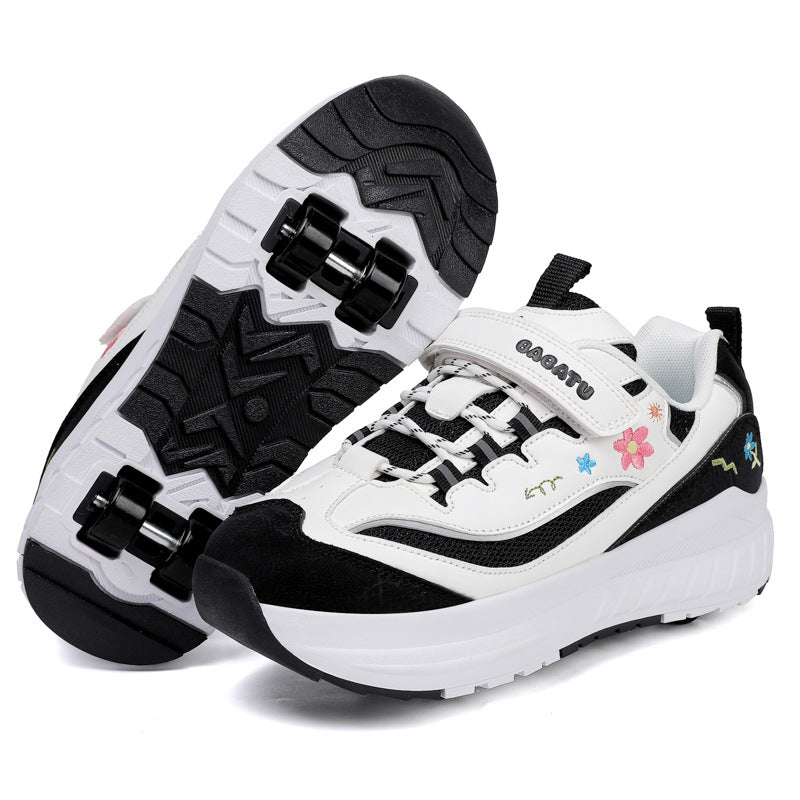 Girls' Heelys Sneakers 2025 Mesh Children's Shoes for Older Kids Roller Skates Girls' Four-Wheel Skates