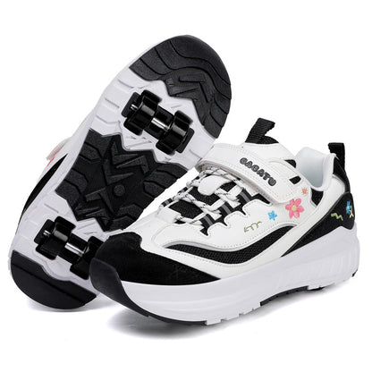 Girls' Heelys Sneakers 2025 Mesh Children's Shoes for Older Kids Roller Skates Girls' Four-Wheel Skates