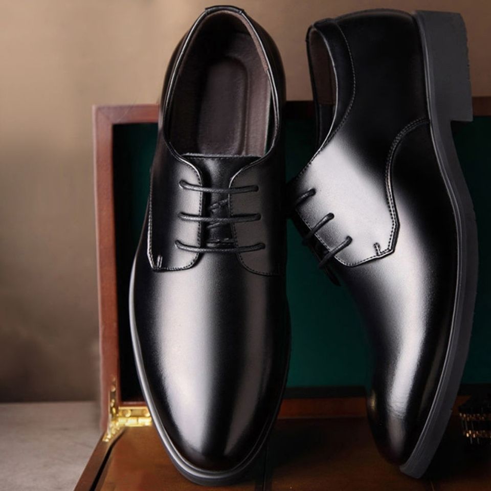 [100% cowhide] 2023 new autumn genuine leather shoes men's non-slip breathable business work shoes dad shoes