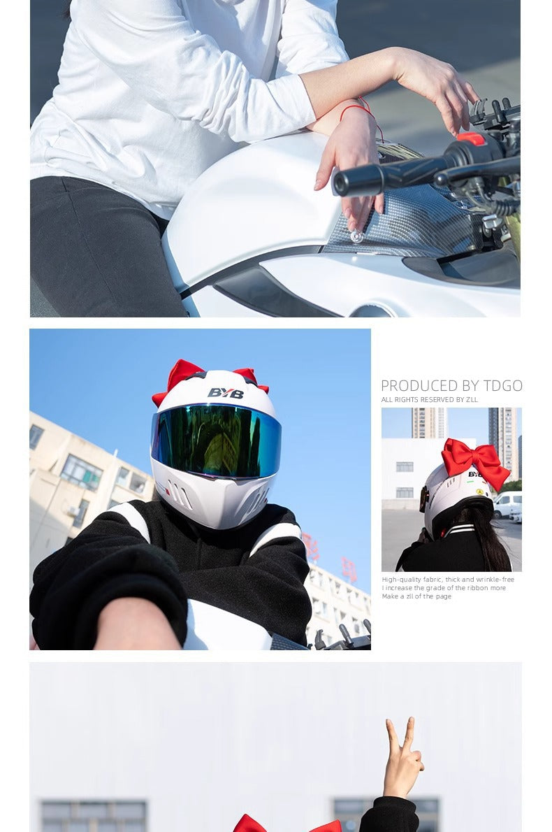 Motorcycle helmet decorations bow electric car battery car full helmet decorative accessories net red accessories women wholesale