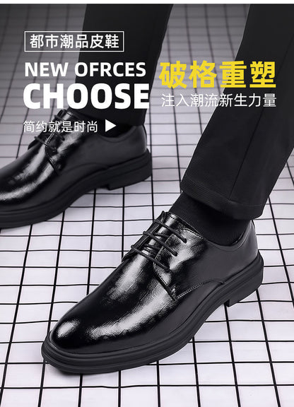 [Real soft leather] men's lace-up business formal wear high-end soft soft leather men's shoes high non-slip wear-resistant casual leather shoes