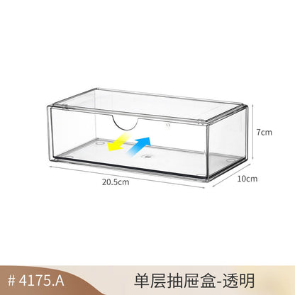Enlarge 40cm Long Transparent Box Narrow Long Square Storage Box 15cm Wide Water-tight Drawer Finishing