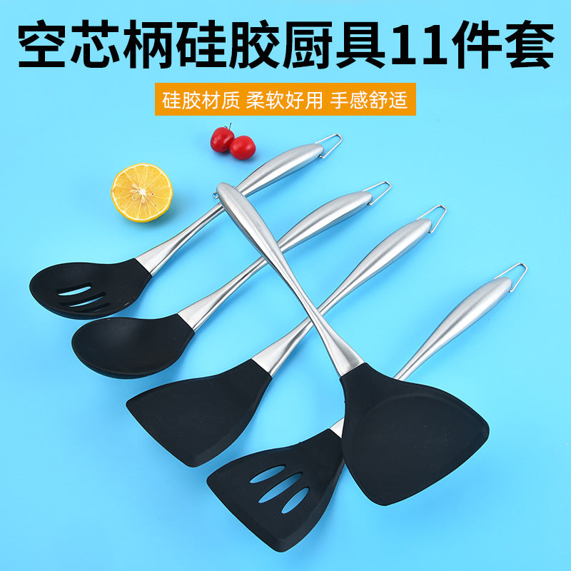 Food Grade Silicone 11 Pieces Kitchenware suit Stir-frying Shovel Non-stick Pan Silicone Colander Pot Stir-frying Spoon Soup Spoon