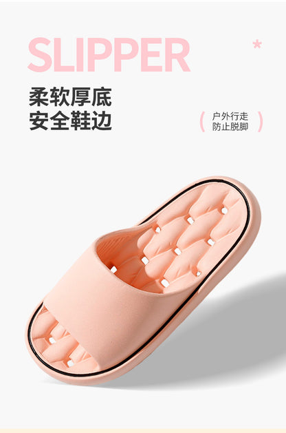 Slippers for Women, Summer Couples, Indoor Home Bathroom Bathing, Leaking, Non-Slip, Thick-Soled, Shit-Stepping Household Sandals, Slippers for Men