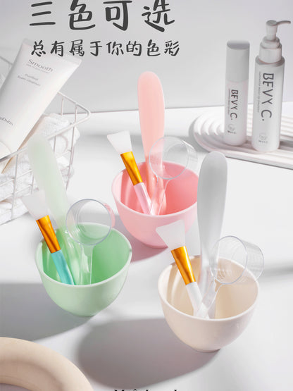 Silicone Mask Bowl, Soft Mask Bowl, Spoon Stick, Mixing Tool, Three-Piece Set, Scraper, Beauty Salon Facial Spa Special