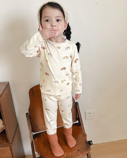 Children's Pajamas, Baby Autumn Clothes and Long Trousers, Kidsren's Home Clothes, Category a Pure Cotton Pajamas for Boys and Girls, Boys' Home Clothes