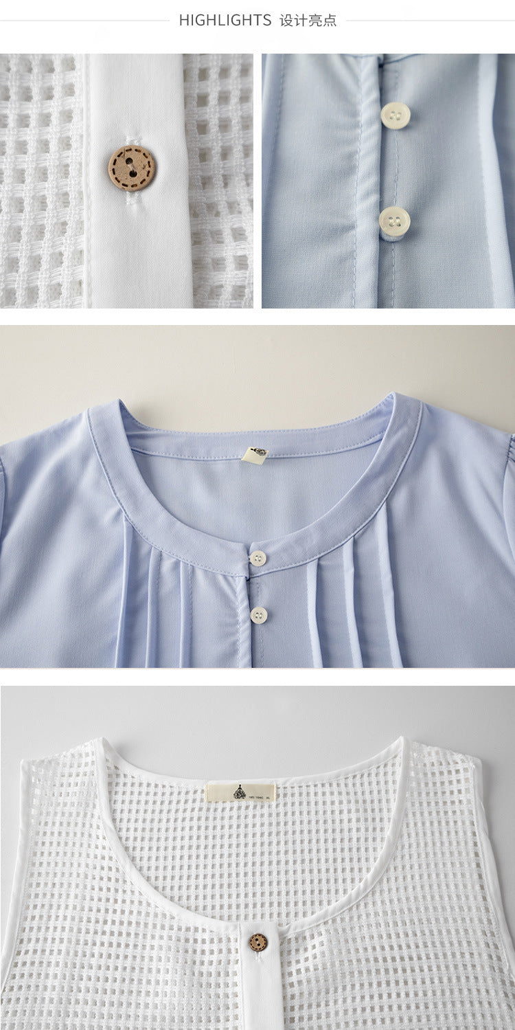 Two days 2025 spring new plus size women's tassel hollow blouse/solid color waist dress 8782AB
