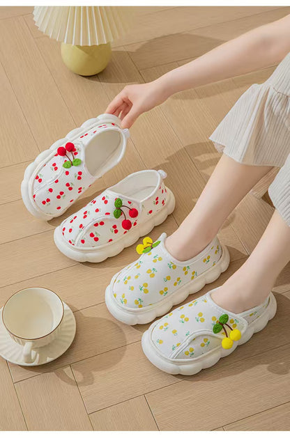25 Maternity Postpartum Shoes for Summer, Comfortable Thin Style, Closed-Back Slippers for Postpartum Women, Non-Slip Thick-Soled Soft-Soled Cotton Shoes with Tassels