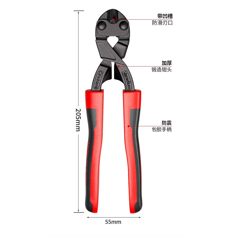Cross-Border Hot-Selling Mini Bolt Cutters for Cutting Wires and Steel Cables, Portable Bolt Cutters, German Style
