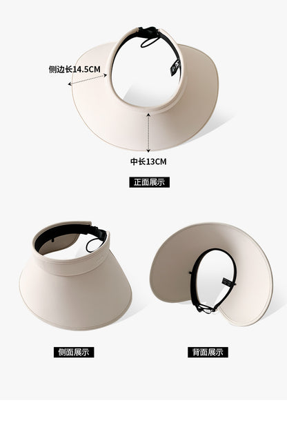 Upf50+ Large Brim Sun Hat for Women, Uv Protection, Open-Top Hat, Cycling Face-Covering Sun Hat, Breathable Ice Silk