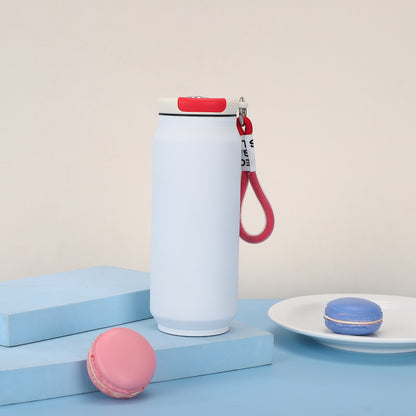 New Style 304 Stainless Steel Thermos Outdoor Portable Cans Lanyard Accompaniably Cups Solid Color Household Straight Water Cup