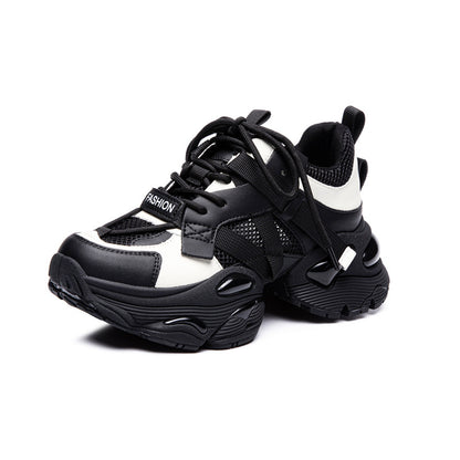 Thick-Soled Dad Shoes for Women 2025 Summer New Versatile Height-Increasing Breathable Mesh Sports Casual Shoes Platform Heel