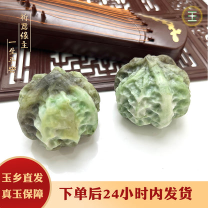 Nanyang Jade Dushan Jade Walnut Wen Play Fitness Ball Hand Handpiece Men's Hand-carved Pair of Natural Mono Jade