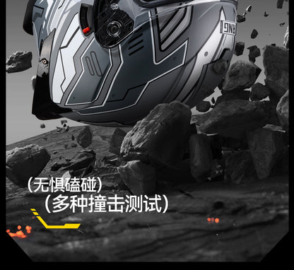 New National Standard 3C/Dot Certified Motorcycle Helmet Dual Lens with Bluetooth Headset Glasses Slot Full Face Motorcycle Helmet
