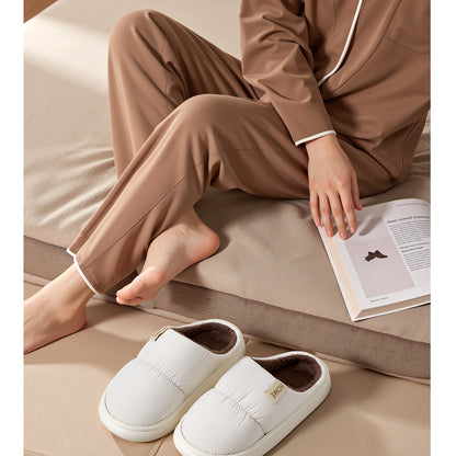 Waterproof Cotton Slippers for Men, Home Use, Autumn and Winter 2026 New Model, Indoor Home Warm Thick-Soled Warm Cotton Slippers for Men