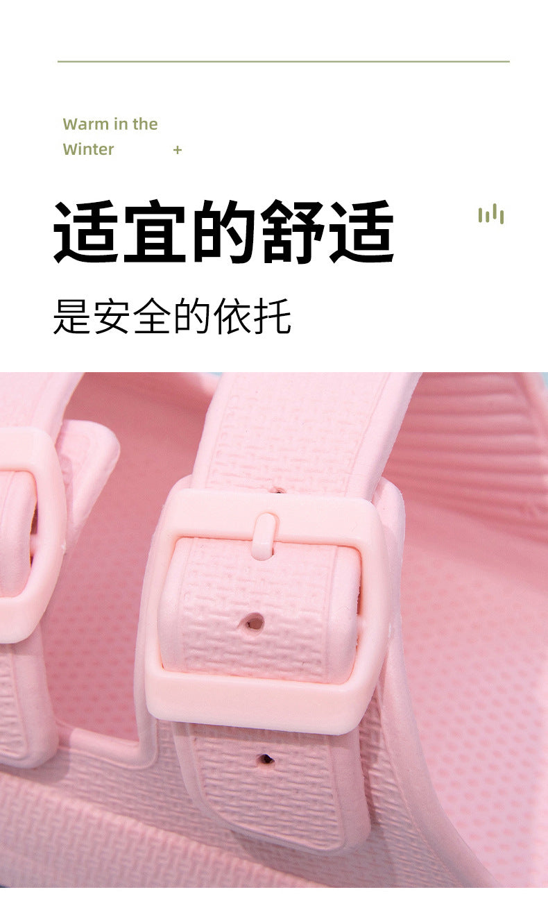 Foreign Trade Double Buckle Cool EVA Slippers Lovers Women's Beach Slippers Classic Men's Slippers