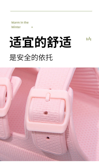 Foreign Trade Double Buckle Cool EVA Slippers Lovers Women's Beach Slippers Classic Men's Slippers