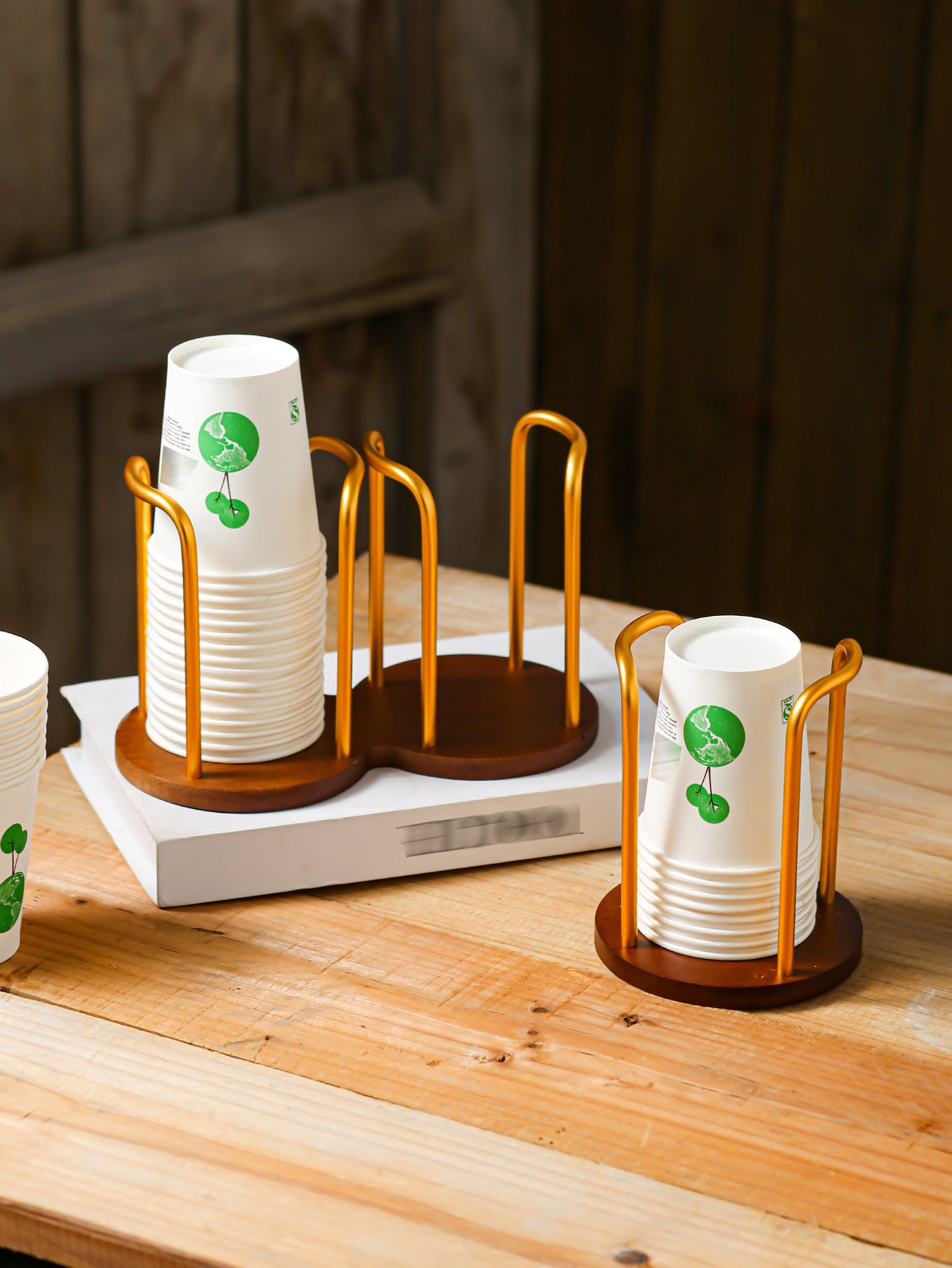 Acrylic Paper Cup Holder Disposable Cup Picker Straw Cup Desktop Storage Rack Household Coffee Tea Cup Rack