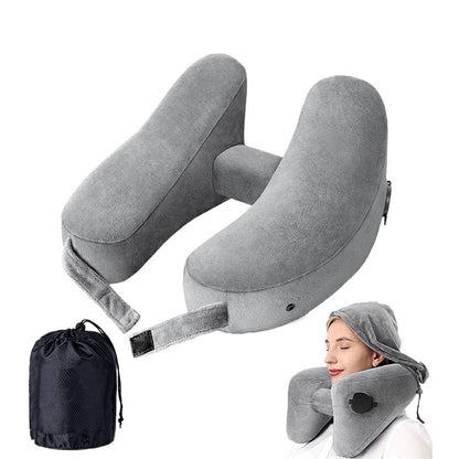 Outdoor Camping In-Stock H-Shaped Inflatable Travel Pillow, Travel Inflatable Neck Pillow, Neck Support Pillow, Portable Pillow for Airplane and High-Speed Rail