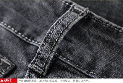 Light Luxury Smoke Grey Jeans Men's Straight Loose Summer Thin Men's Pants 2025 New Casual Trendy Trousers