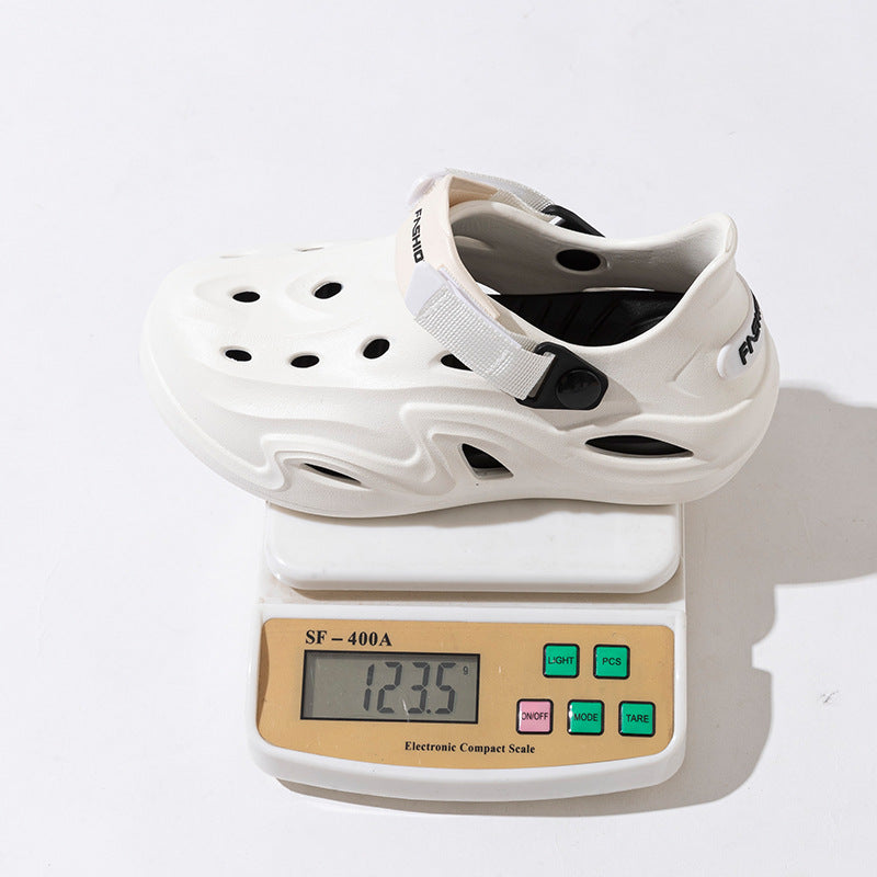 2025 Croc Shoes Men's Summer New Outerwear Non-Slip Soft Sole Baotou Men's Shoes Sports Coconut Sandals