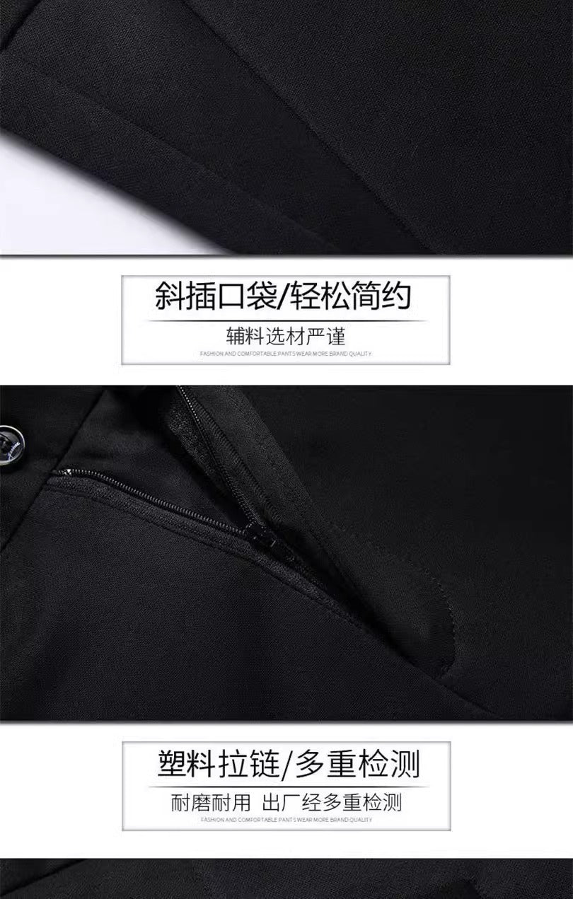 Men's Casual Trousers for Foreign Trade, Loose and Fattened, No-Iron Straight Suit, Business Elastic Trousers Wholesale