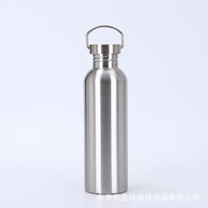 Cross-border factory direct sales 304 stainless steel American thermos portable single and double layer outdoor mountaineering water bottle