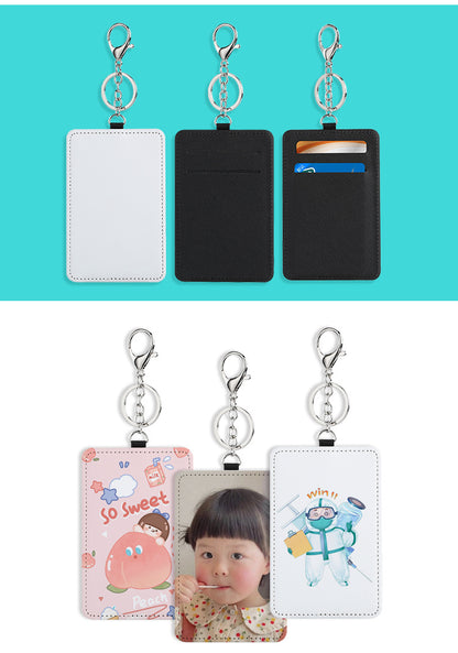 Heat Transfer Sublimation Traffic Card Holder Work Id Card Holder with Printable Designs, Keychain, White Disney Card Holder