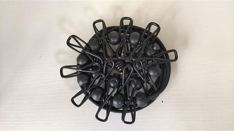 Creative Outdoor Elastic Windproof Clothesline with Positioning Buckle Korean Style Clothesline with Windproof Clip 12 Clips